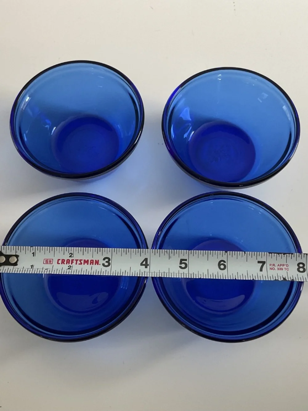 Set of 4 Anchor Hocking Cobalt Blue Glass Custard Cups Ramekins Bowls 6oz